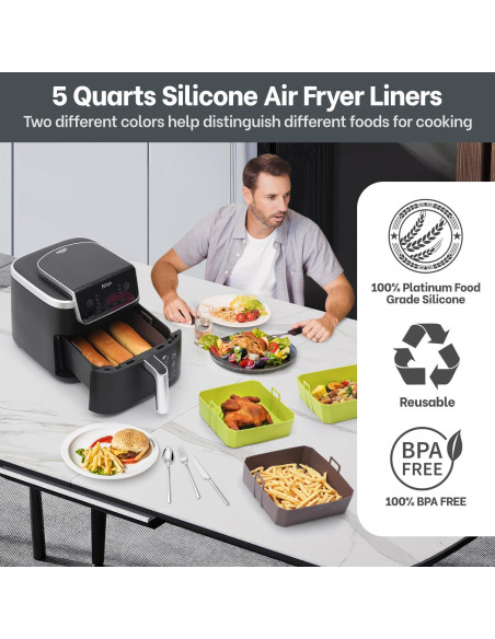 Forros de Silicona Reutilizables 5 QT NEWITEE para Freidora de Aire Forros de Silicona Reutilizables 5 QT NEWITEE para Freidora de Aire