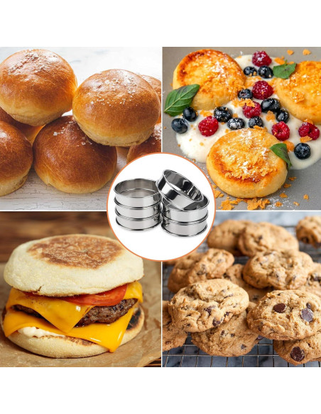 Juego de 6 Anillos para Muffin AIDOIT 10.5 cm Acero Inoxidable Juego de 6 Anillos para Muffin AIDOIT 10.5 cm Acero Inoxidable