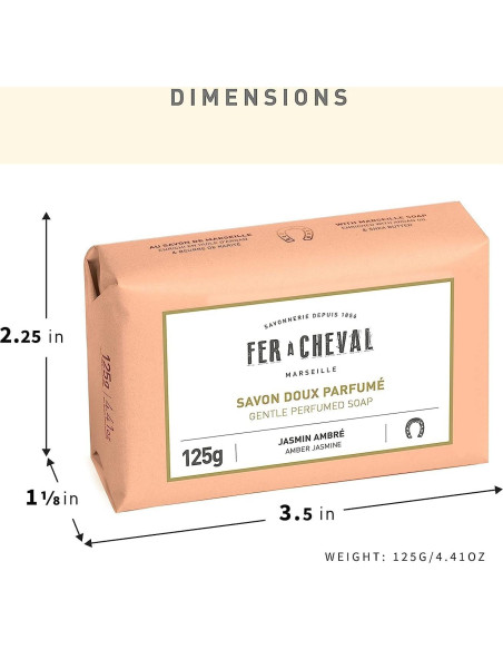 Jabón Natural de Marsella Fer  Cheval 125g Ámbar y Jazmín Jabón Natural de Marsella Fer  Cheval 125g Ámbar y Jazmín