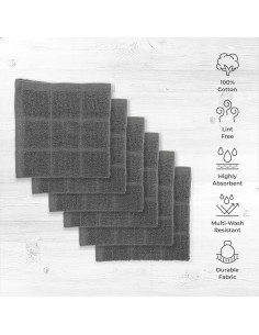 Paño de Cocina Mellow Buff 100% Algodón 6 Piezas Gris 2