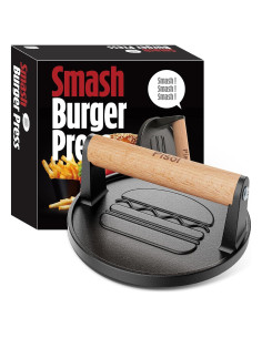 Prensa para Hamburguesas Pisol de Hierro Fundido 16,76 cm