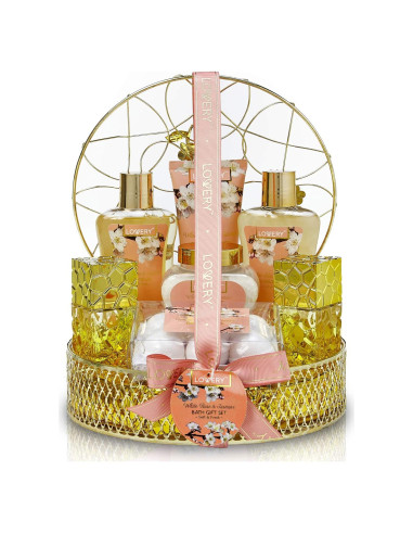 Set de Spa de Lujo Lovery 13 Piezas Rosa Blanca y Jazmín