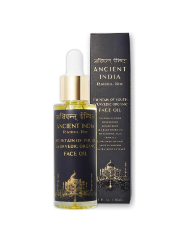 Aceite Facial Orgánico Ayurvédico Rachel Roy - Antienvejecimiento con Ácido Hialurónico