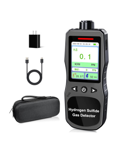 Detector de H2S ZYKYCX Portátil 0-100 PPM con Alarma