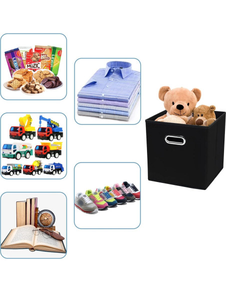 Cajas de Almacenamiento Plegables Yunkeeper 3 Unidades 33 cm Negro Cajas de Almacenamiento Plegables Yunkeeper 3 Unidades 33 cm Negro