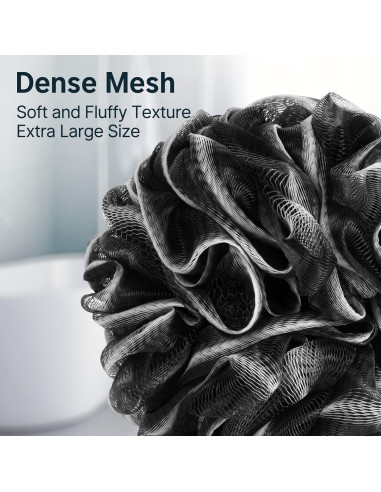 Set de 3 Esponjas de Ducha AmazerBath Borde Negro y Blanco