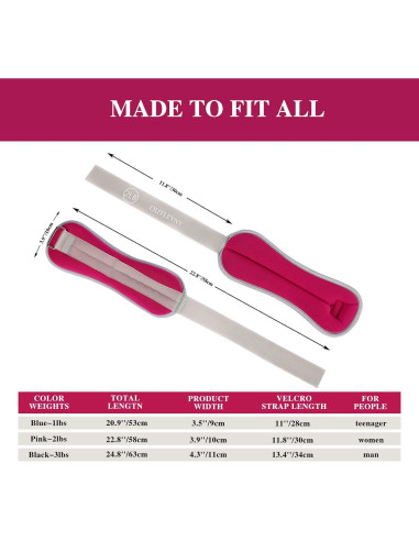 Pesas de Muñeca Ajustables OUTLEYNY 0.91 kg - Fitness Unisex