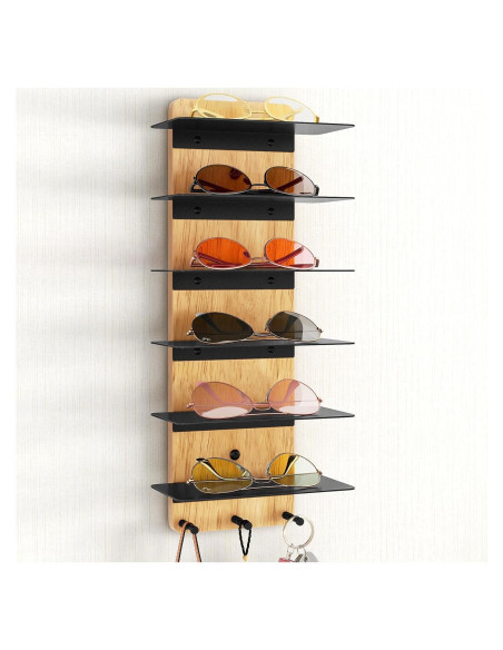 Organizador de Gafas de Sol XEENEW Montado en Pared Negro Organizador de Gafas de Sol XEENEW Montado en Pared Negro