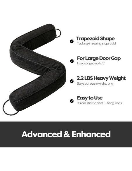 Tapón de Draft Comfyanno 96,5 cm Negro para Puerta Tapón de Draft Comfyanno 96,5 cm Negro para Puerta