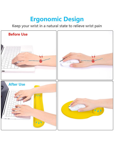Reposamuñecas Ergonómico Dapesuom Amarillo Albaricoque