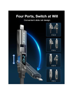 Cable USB C 4 en 1 XKCZ 240W 1.52m carga rápida 2
