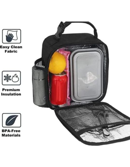 Caja de Almuerzo HABOPET Negra 22.1x11.4x25.9 cm Caja de Almuerzo HABOPET Negra 22.1x11.4x25.9 cm