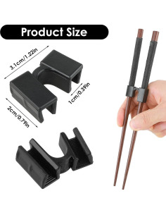 Ayudante de Palillos Reutilizables Mabor 5 Piezas Negro 2