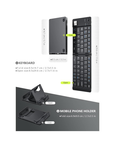 Teclado Bluetooth Plegable Geyes para iPhone y Android