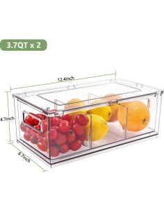Organizadores de Refrigerador Shopwithgreen 2 Medianos 3.7L 2