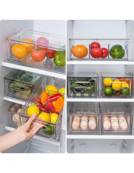 Organizadores de Refrigerador Shopwithgreen 2 Medianos 3.7L Organizadores de Refrigerador Shopwithgreen 2 Medianos 3.7L