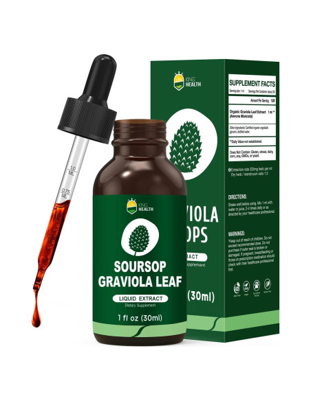 Extracto Líquido de Hoja de Graviola Orgánica KingHealth 29.57 ml Extracto Líquido de Hoja de Graviola Orgánica KingHealth 29.57 ml