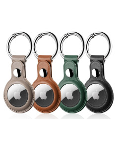 Soporte de cuero LETREEN para AirTag - Paquete de 4 unidades