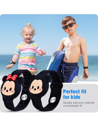Soporte Pulsera AirTag Niños ZHOC Negro Caricatura Linda