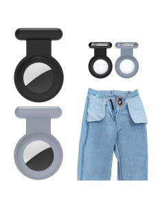 Funda Silicona Antipérdida para Apple AirTag - Negro y Gris
