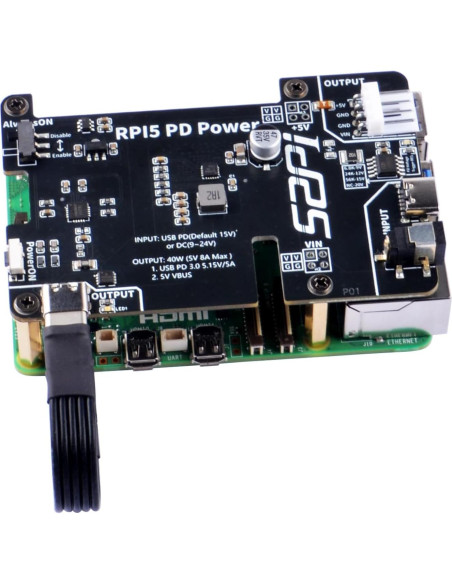 Placa de Expansión de Alimentación GeeekPi para Raspberry Pi 5 Placa de Expansión de Alimentación GeeekPi para Raspberry Pi 5