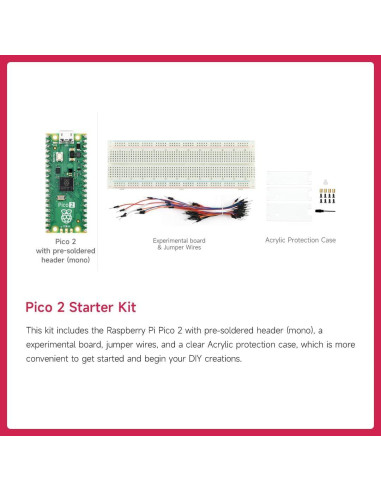 Kit de Inicio Waveshare Raspberry Pi Pico 2 - Doble Núcleo