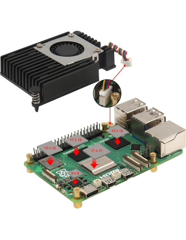 Geekworm X1002 PCIe a M.2 HAT para Raspberry Pi 5 con Enfriador