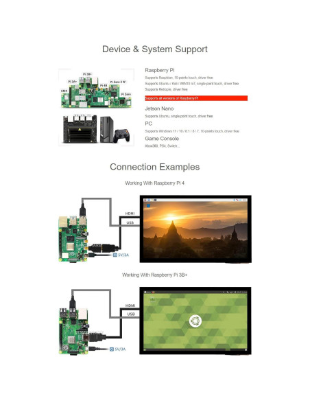 Pantalla Táctil Capacitiva LCD 10.1" Waveshare 1024x600 HDMI Pantalla Táctil Capacitiva LCD 10.1" Waveshare 1024x600 HDMI