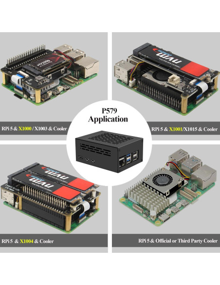 Caja de Metal Geekworm P579 para Raspberry Pi 5 con Enfriador Caja de Metal Geekworm P579 para Raspberry Pi 5 con Enfriador