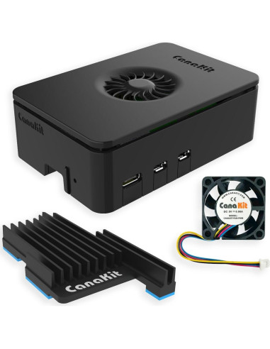 Fuente de Poder 45W CanaKit para Raspberry Pi 5 con Caja y Disipador
