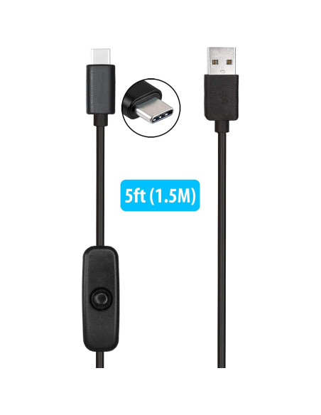 Cable USB 2.0 a USB C con Interruptor MakerSpot 1.5m Cable USB 2.0 a USB C con Interruptor MakerSpot 1.5m