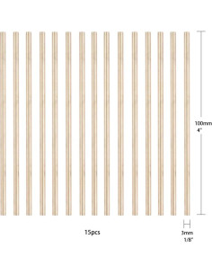 Barra Sólida de Latón 3mm x 100mm Swpeet - 15 Piezas 2