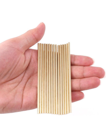 Barra Sólida de Latón 3mm x 100mm Swpeet - 15 Piezas Barra Sólida de Latón 3mm x 100mm Swpeet - 15 Piezas