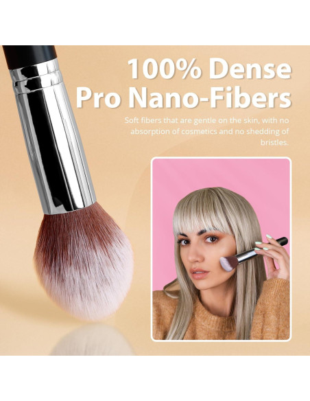 Juego de Brochas de Maquillaje BEAKEY 12 Piezas con Estuche Negro Juego de Brochas de Maquillaje BEAKEY 12 Piezas con Estuche Negro