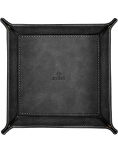 Bandeja Organizador de Escritorio SITHON de Cuero Negro 27x26.5cm 2