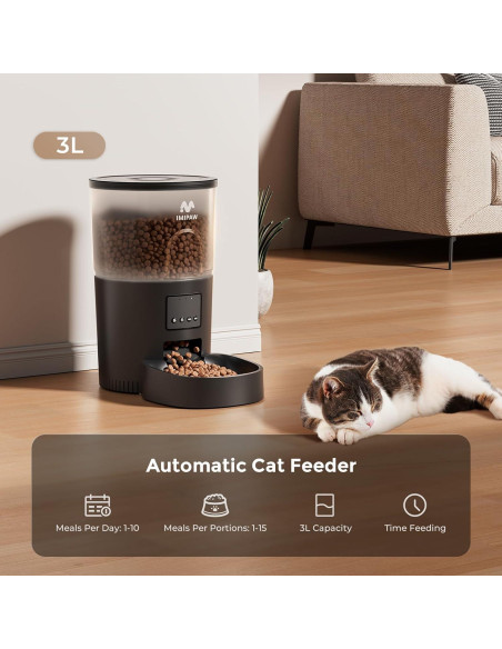 Comedero Automático IMIPAW 3L para Gatos - Programable y Doble Energía Comedero Automático IMIPAW 3L para Gatos - Programable y Doble Energía