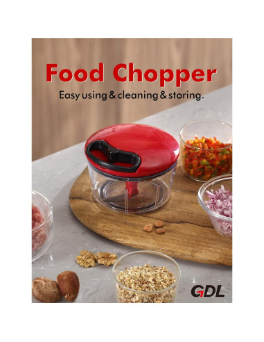 Picador de Alimentos Manual GDL-329 0.6L Acero Inoxidable