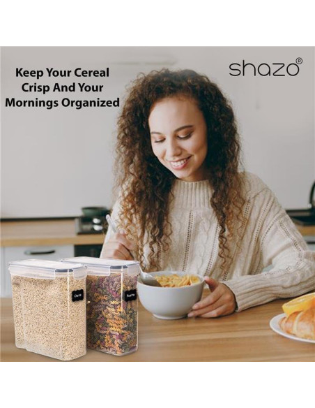 Shazo 2 Pack Contenedores de Cereal Herméticos 2.5L Shazo 2 Pack Contenedores de Cereal Herméticos 2.5L