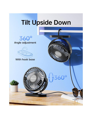 Ventilador de Escritorio USB SWEETFULL 14 cm 3 Velocidades Silencioso