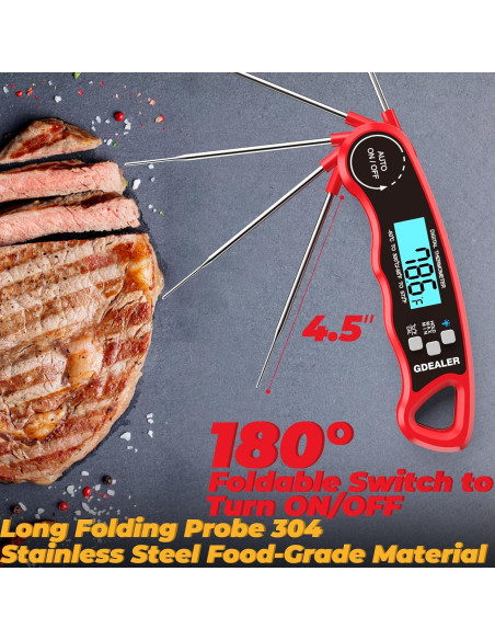 Termómetro Digital de Carne GDEALER Impermeable 300C Rápido Termómetro Digital de Carne GDEALER Impermeable 300C Rápido