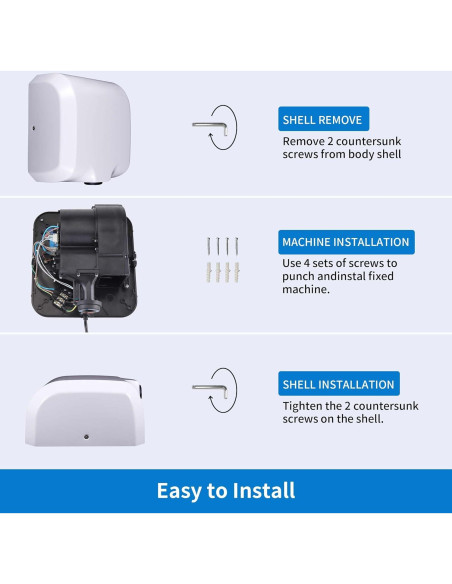 Secador de Manos Automático Goetland 1800W Acero Inoxidable Blanco Secador de Manos Automático Goetland 1800W Acero Inoxidable Blanco