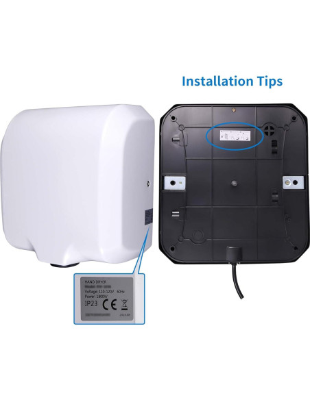 Secador de Manos Automático Goetland 1800W Acero Inoxidable Blanco Secador de Manos Automático Goetland 1800W Acero Inoxidable Blanco