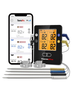 Termómetro de Carne ThermoPro TP25 Bluetooth 198m 4 Sondas