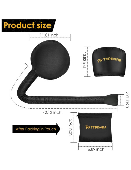 Capucha para Secador de Pelo TEPENAR Grande Ajustable - Negro Capucha para Secador de Pelo TEPENAR Grande Ajustable - Negro