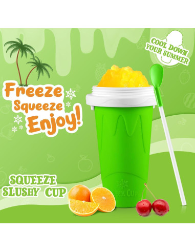 Paquete de 2 Tazas Slushie Tgosomt 330ml Azul Verde