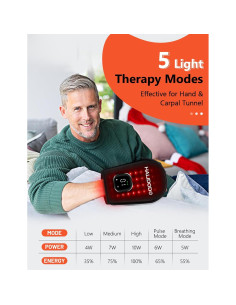 Guante de Terapia de Luz Roja HALIDODO Inalámbrico 5 Modos 2