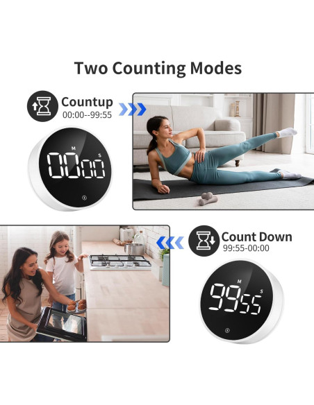 Temporizador de Cocina Digital VOCOO Magnético 99 Minutos Blanco Temporizador de Cocina Digital VOCOO Magnético 99 Minutos Blanco