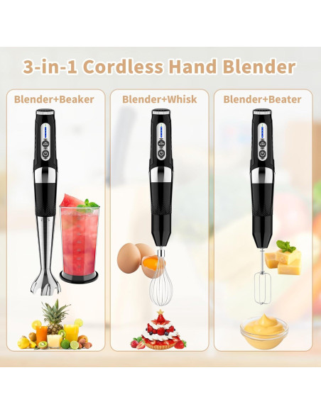 Batidora de Inmersión Inalámbrica Toogel 3-en-1 21 Velocidades Batidora de Inmersión Inalámbrica Toogel 3-en-1 21 Velocidades