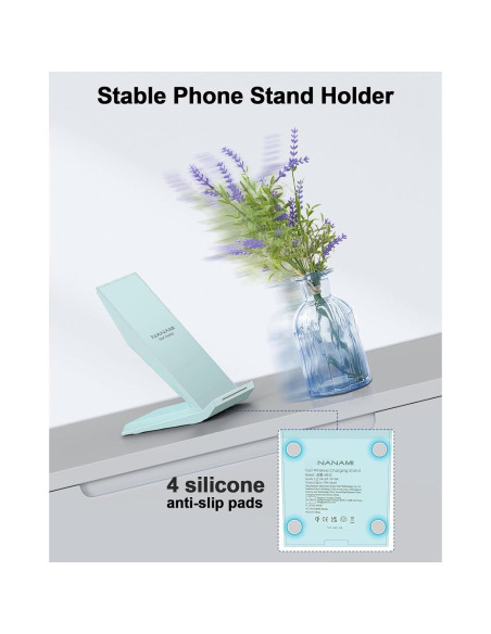 Cargador Inalámbrico NANAMI 10W Soporte Rápido para iPhone y Samsung Cargador Inalámbrico NANAMI 10W Soporte Rápido para iPhone y Samsung