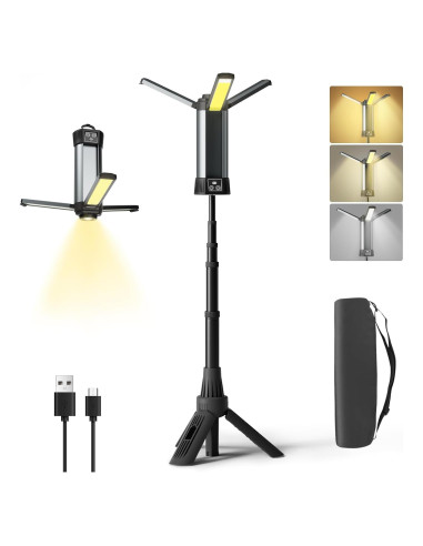 Luz de Camping Recargable Geisofu 2000 Lúmenes con Soporte